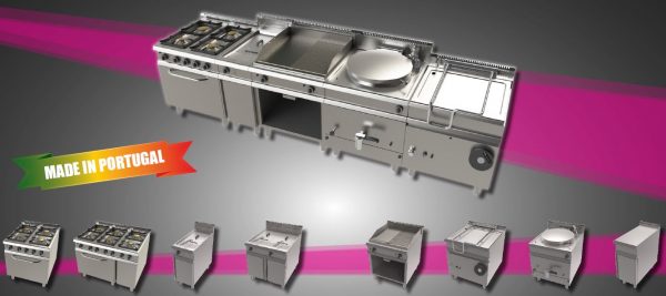 LINHA 900 MODULAR STANDARD - Linha com segmento de Vários fogões, fritadeiras, Frigideiras a gás, Marmitas ou Módulos Neutros
