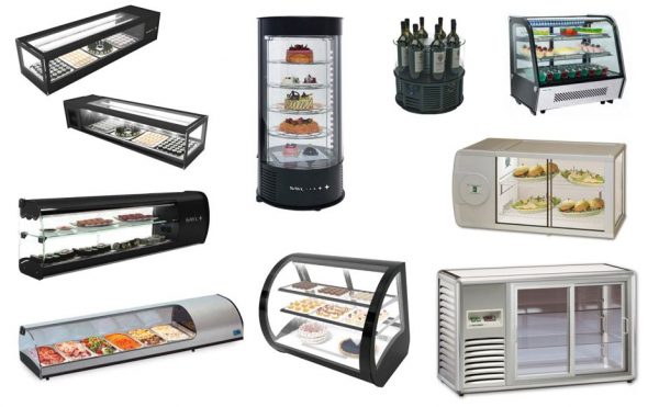 Expositores refrigerados de Sobrebalcão, refrigeração estática ou ventilada, para pastelaria, sushi, vinhos, sandes etc.